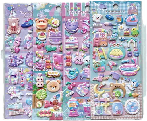 Dessert puffy stickers